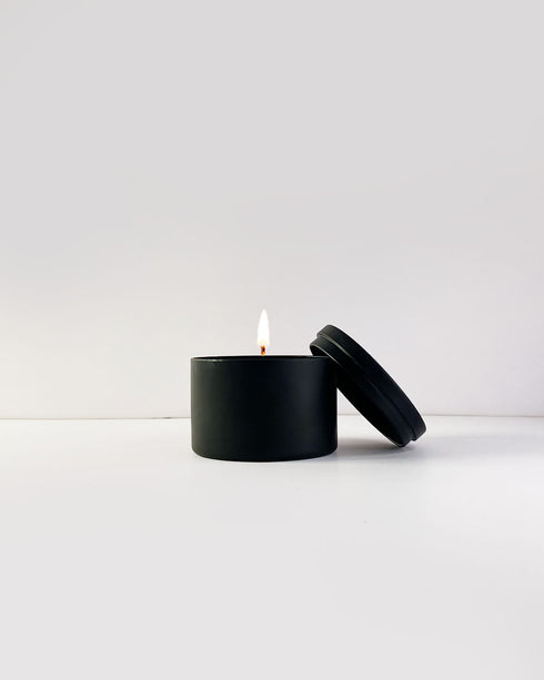 Matte Black Tin Jar Scented Candle