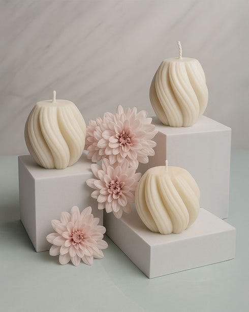 Genesis Wave Mould Natural Soy Wax Scented Candle (Set of 3)