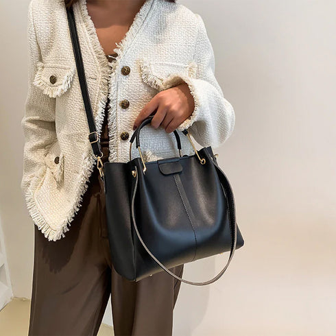 Roma Black Shoulder Bag