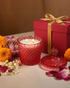Red Diamond Cut Glass Jar Natural Soy Wax Scented Candle