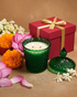 Green Diamond Cut Glass Jar Natural Soy Wax Scented Candle