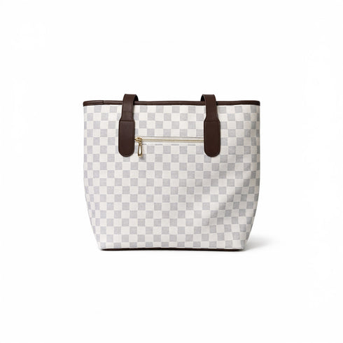 Kleio White Checkered Everyday Shoulder Bag