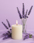 Midnight in Paris (French Lilac) Natural Soy Wax Scented Ribbed Pillar Candle | 3 x 3 inches