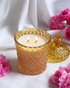 Yellow Diamond Cut Glass Jar Natural Soy Wax Scented Candle