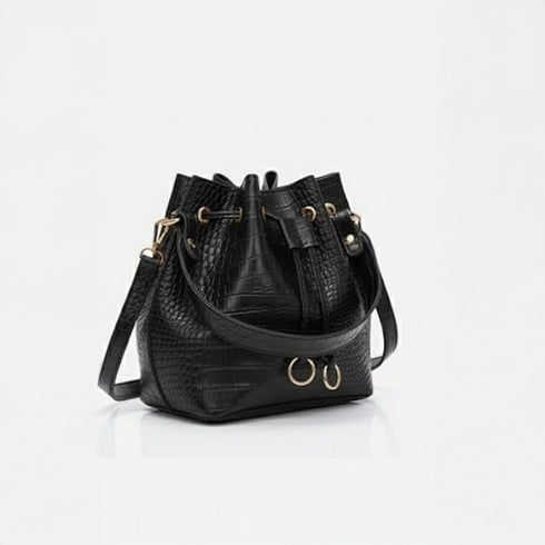 Kyra Black Casual Bucket Bag