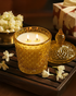 Yellow Diamond Cut Glass Jar Natural Soy Wax Scented Candle