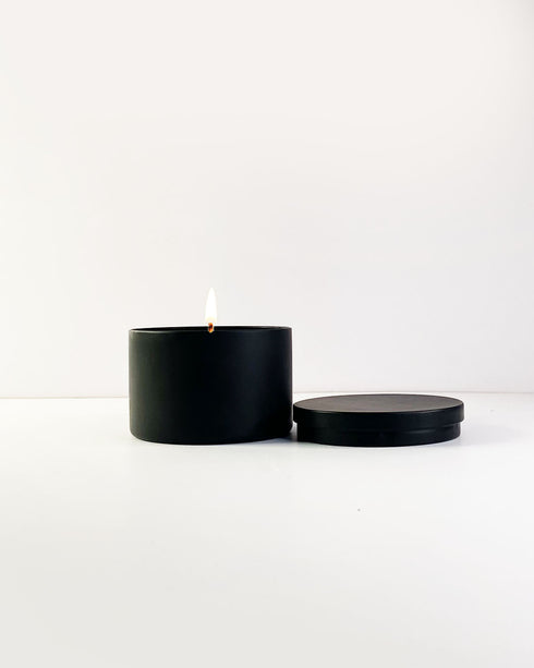Matte Black Tin Jar Scented Candle