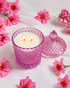 Pink Diamond Cut Glass Jar Natural Soy Wax Scented Candle