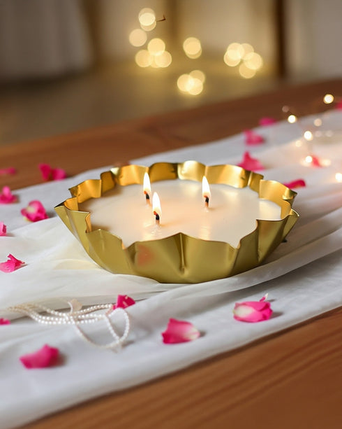 Golden Lotus Urli Scented Candle