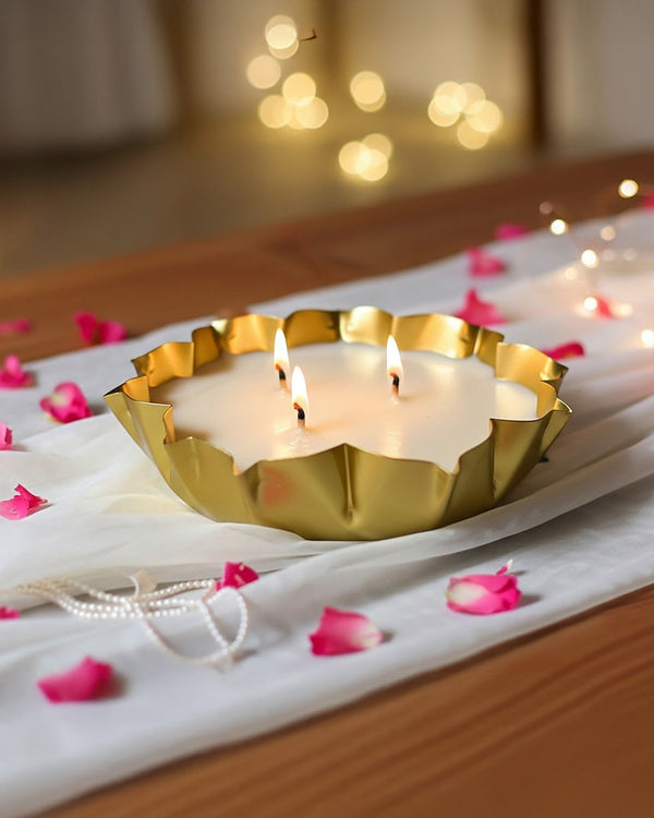 Golden Lotus Urli Scented Candle