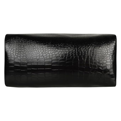 Luna Croco Texture Black Shoulder Bag
