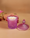 Pink Diamond Cut Glass Jar Natural Soy Wax Scented Candle