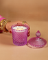 Pink Diamond Cut Glass Jar Natural Soy Wax Scented Candle