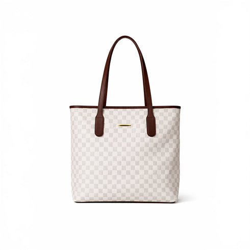 Kleio White Checkered Everyday Shoulder Bag