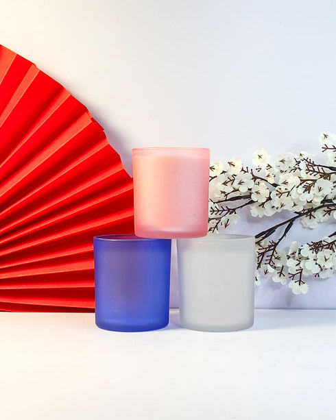 Blush Pink Frosted Jar Soy Wax Scented Candle