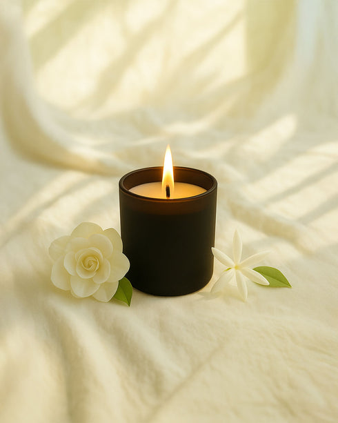 Midnight Black Frosted Jar Soy Wax Scented Candle