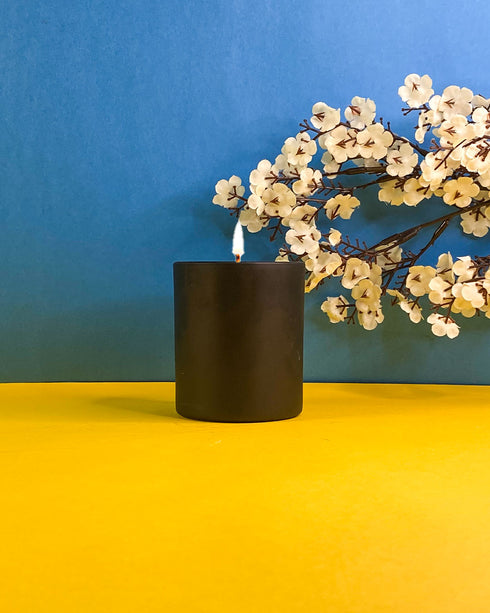 Midnight Black Frosted Jar Soy Wax Scented Candle