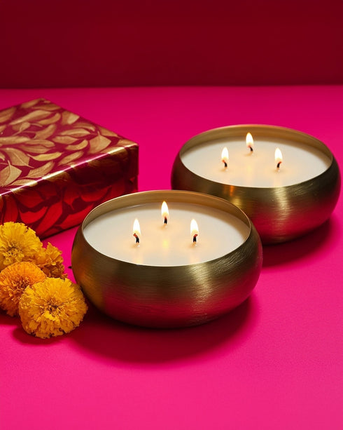Set of 2 Golden Urli Scented Candles