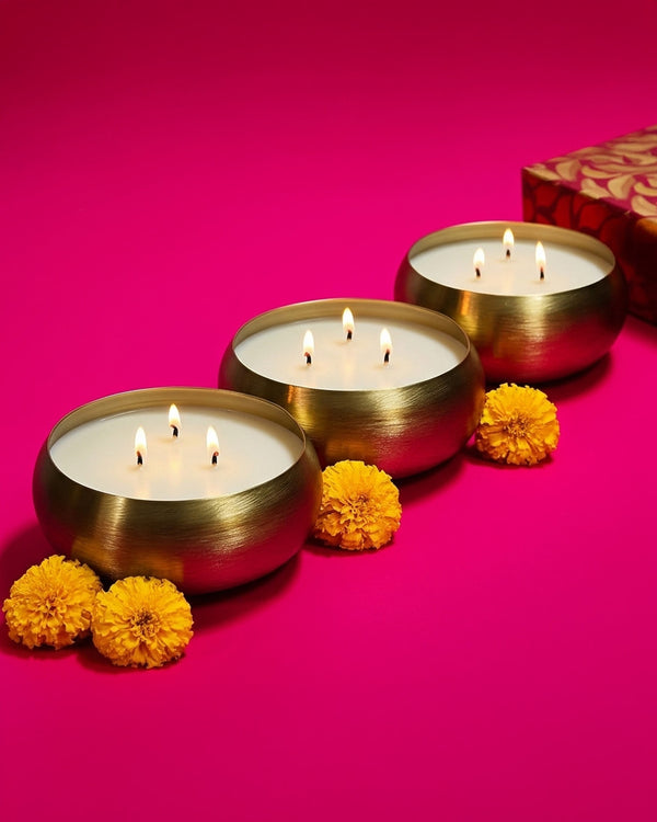 Set of 3 Golden Urli Scented Candles