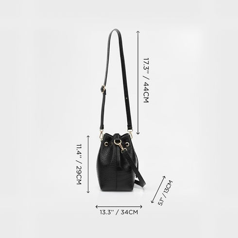 Kyra Black Casual Bucket Bag