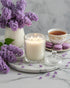 French Lilac Diamond Cut Glass Jar Natural Soy Wax Scented Candle