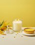 Yellow Mimosa Diamond Cut Glass Jar Natural Soy Wax Scented Candle