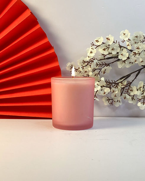Blush Pink Frosted Jar Soy Wax Scented Candle
