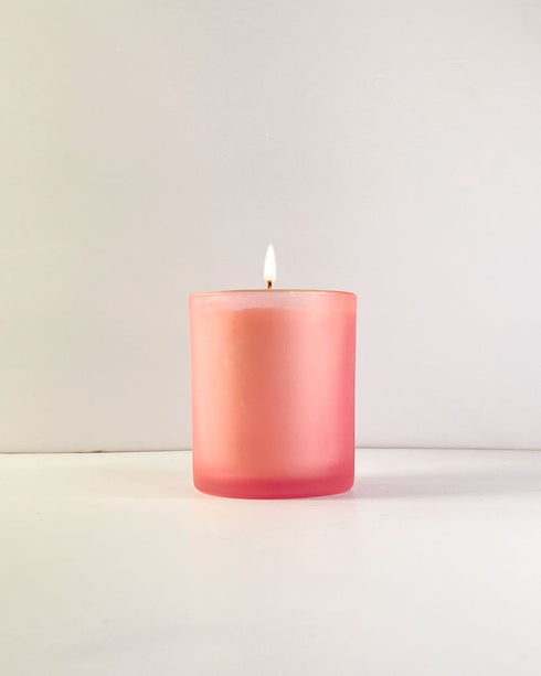 Blush Pink Frosted Jar Soy Wax Scented Candle