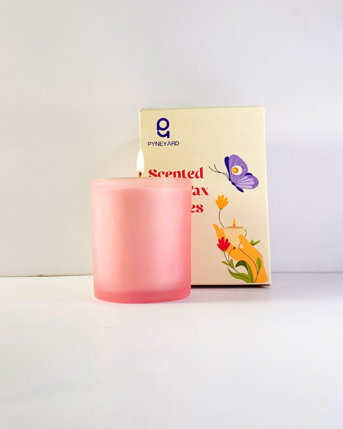 Blush Pink Frosted Jar Soy Wax Scented Candle