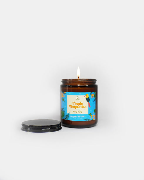 Tropic Temptation (Ylang Ylang) Natural Soy Wax Amber Jar Scented Candle