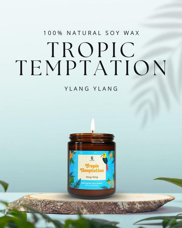 Tropic Temptation (Ylang Ylang) Natural Soy Wax Amber Jar Scented Candle