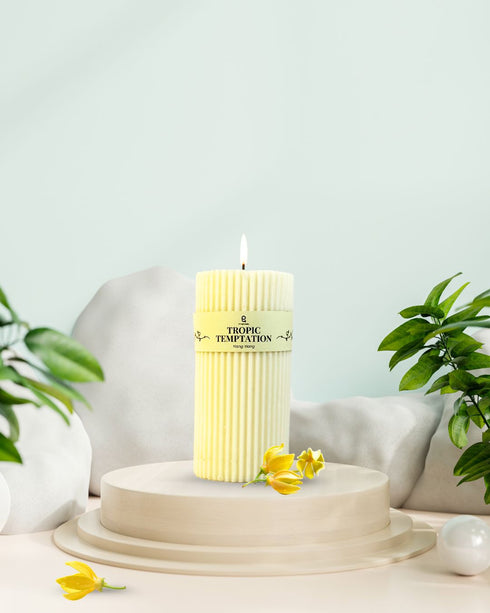 Tropic Temptation (Ylang Ylang) Natural Soy Wax Scented Pillar Candle | 600 grams
