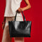 Luna Croco Texture Black Shoulder Bag