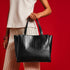 Luna Croco Texture Black Shoulder Bag
