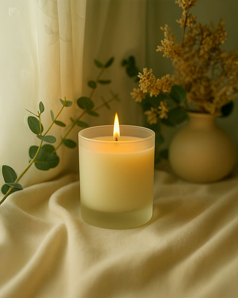 Ivory White Frosted Jar Soy Wax Scented Candle