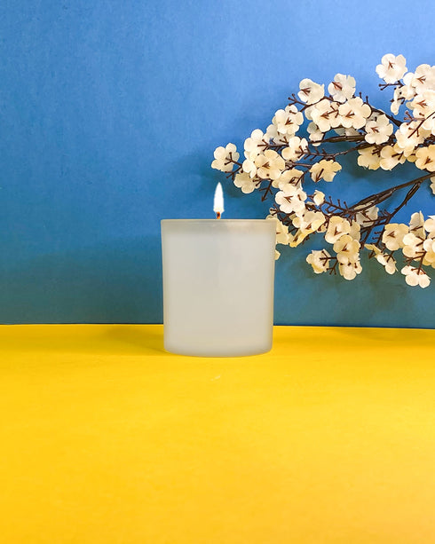 Ivory White Frosted Jar Soy Wax Scented Candle